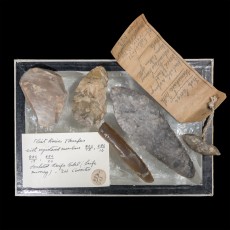 A collection of Orcadian flint artefact displayed by J. W. Cursiter at the 1911 Scottish Exhibition. Image: Hugo Anderson-Whymark. Reproduced by kind permission of Glasgow Museums 